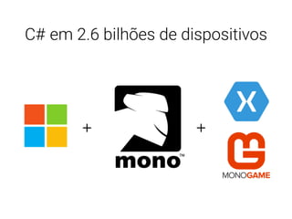 + +
C# em 2.6 bilhões de dispositivos
 