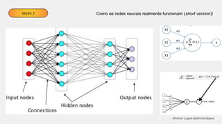Seção 2 Como as redes neurais realmente funcionam (short version)!
Ahirton Lopes @ahirtonlopes
 