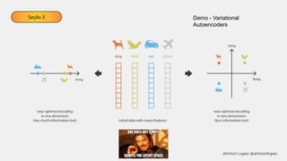 Seção 3 Demo - Variational
Autoencoders
Ahirton Lopes @ahirtonlopes
 
