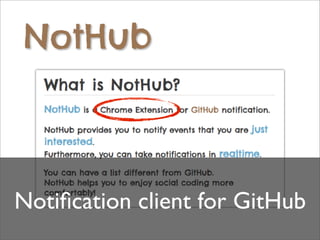 Notiﬁcation client for GitHub
 