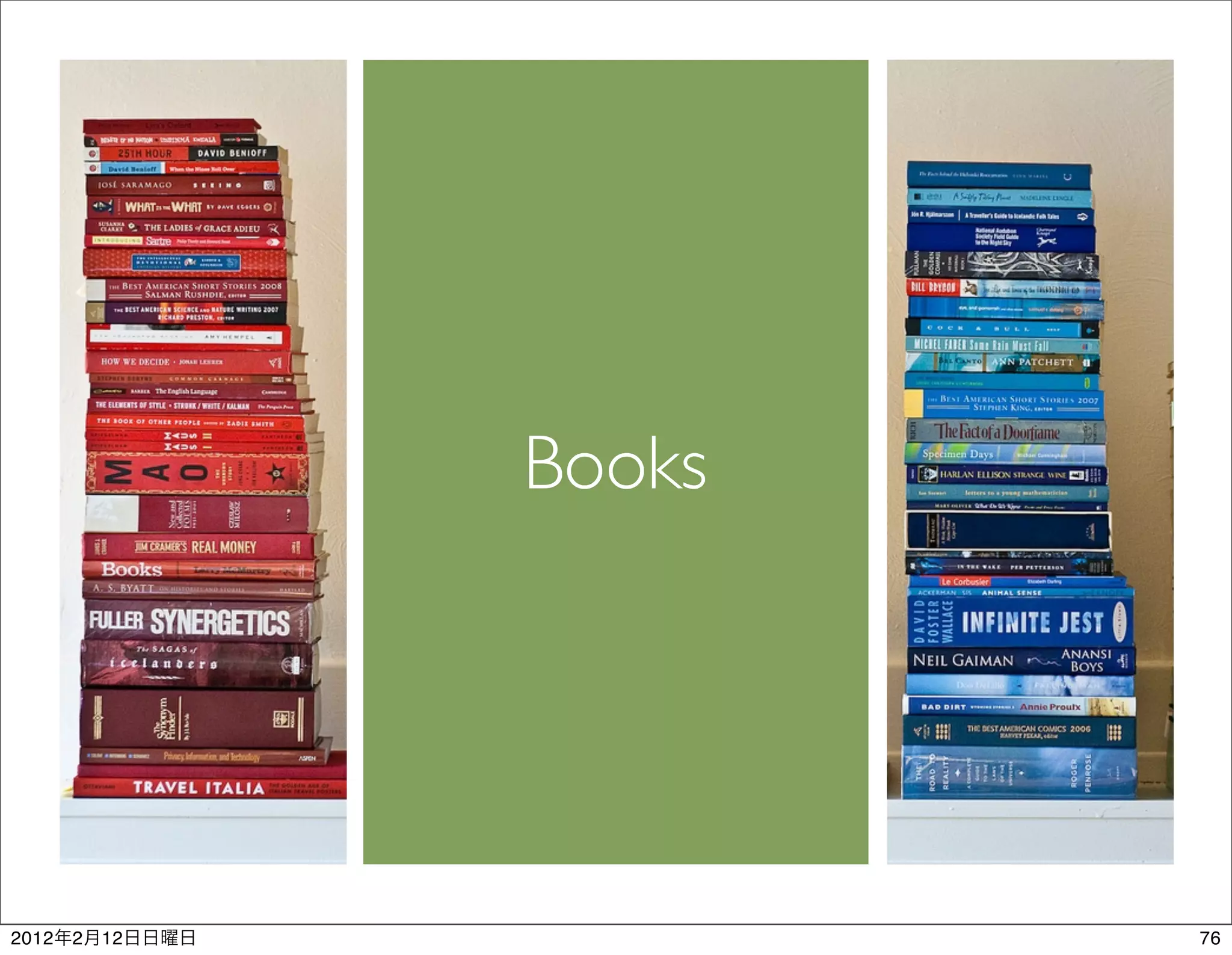 Books




2012   2   12           76
 