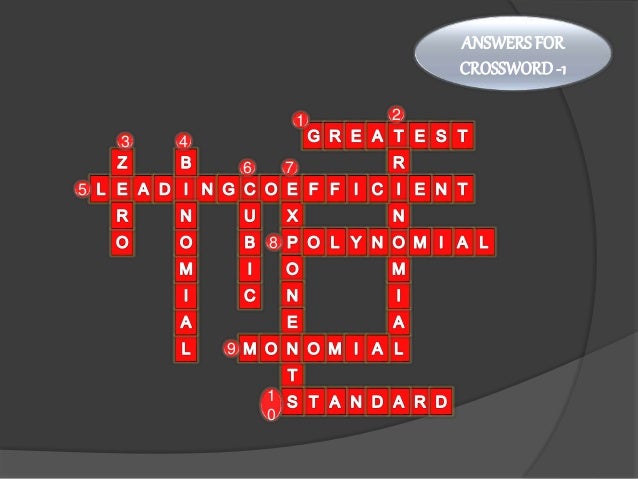 Printables Word Puzzle With Mathematical Term ppt of crossword puzzle on polynomials by devansh wadhwa