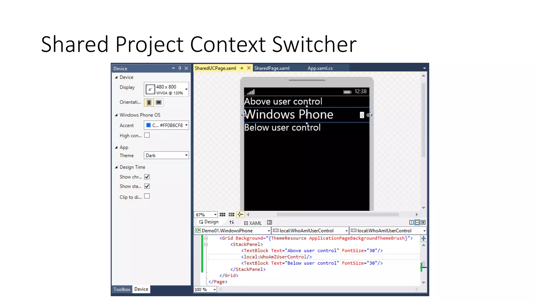 Shared Project Context Switcher 
 