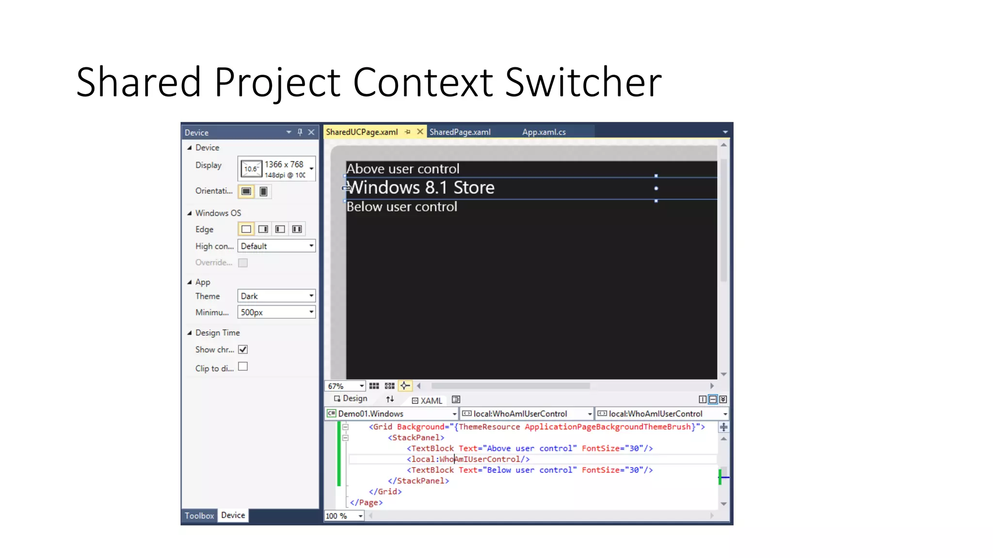 Shared Project Context Switcher 
 