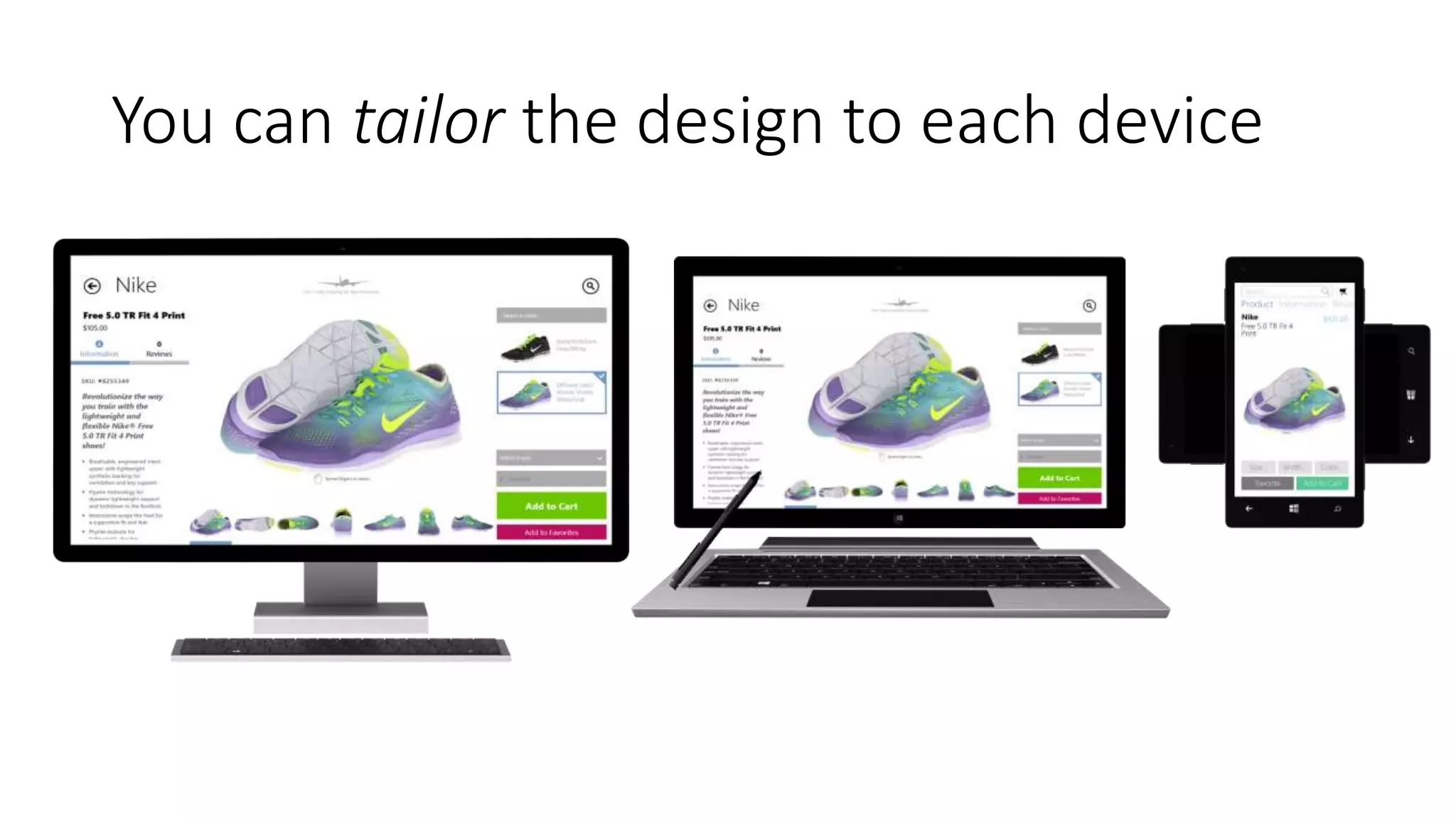 You can tailor the design to each device 
 