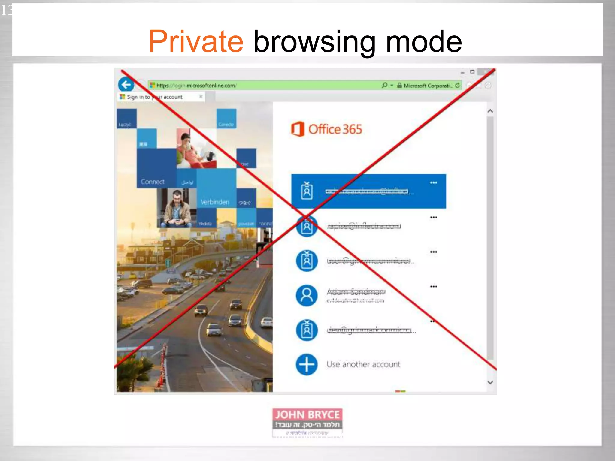 13 Automated UI testing in uncontrollably improving environment Private browsing mode 