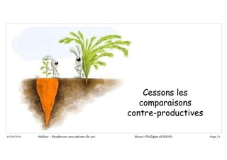 Page 71
14/09/2018
Cessons les
comparaisons
contre-productives
Atelier – Renforcer son estime de soi Henri-Philippe GODEAU
 