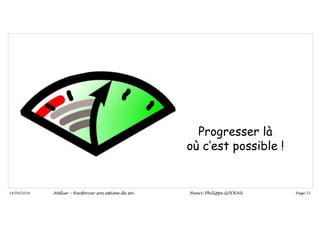 Page 72
14/09/2018
Progresser là
où c’est possible !
Atelier – Renforcer son estime de soi Henri-Philippe GODEAU
 