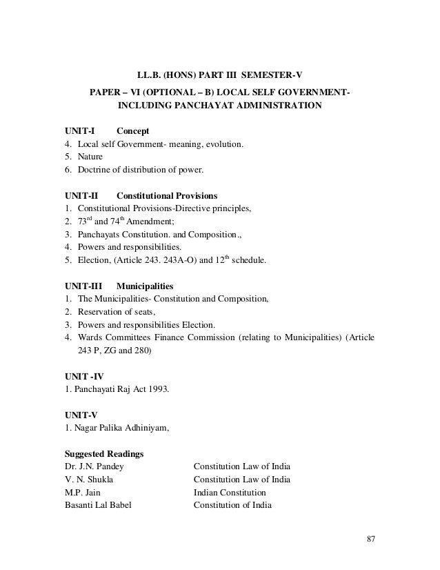 of amendment act 74th composition Devi ahilya vishwavidyalaya educationiconâ€¦ 2016 prospectus indore 17