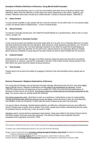Deviance handout