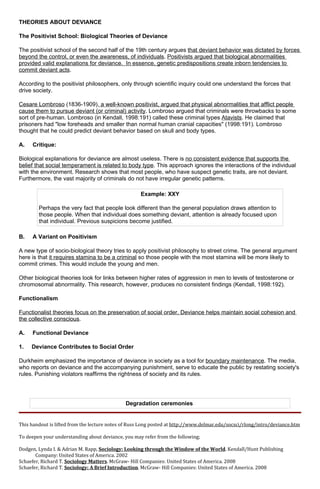 Deviance handout