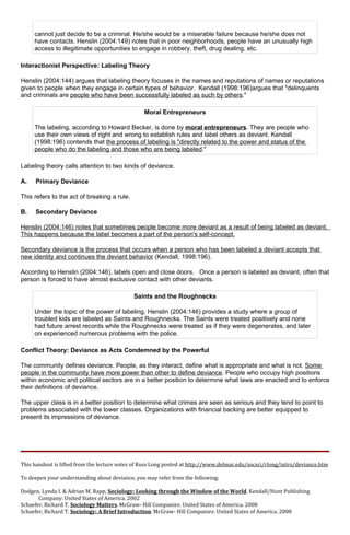 Deviance handout