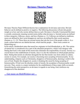 Deviance Theory And Drug Use | PDF