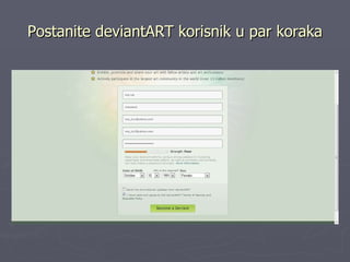 Postanite deviantART korisnik u par koraka 