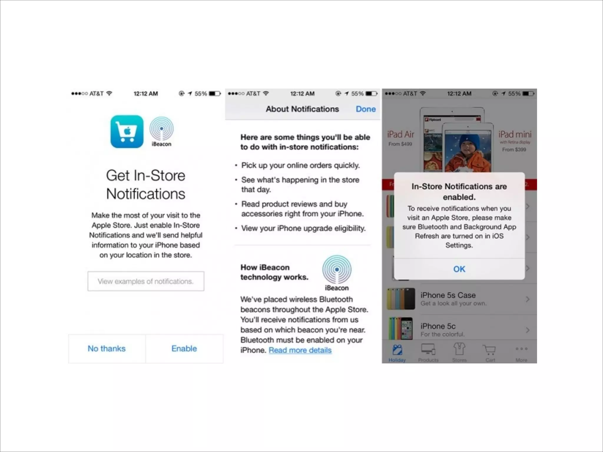 AP通信：Apple、米Apple Retail Storeで、iOS 7のiBeaconを使用した店内ガイドサービスの提供を開始
Macお宝鑑定団 blog（羅針盤） http://www.macotakara.jp/blog/apple_store/entry-21958.html

 