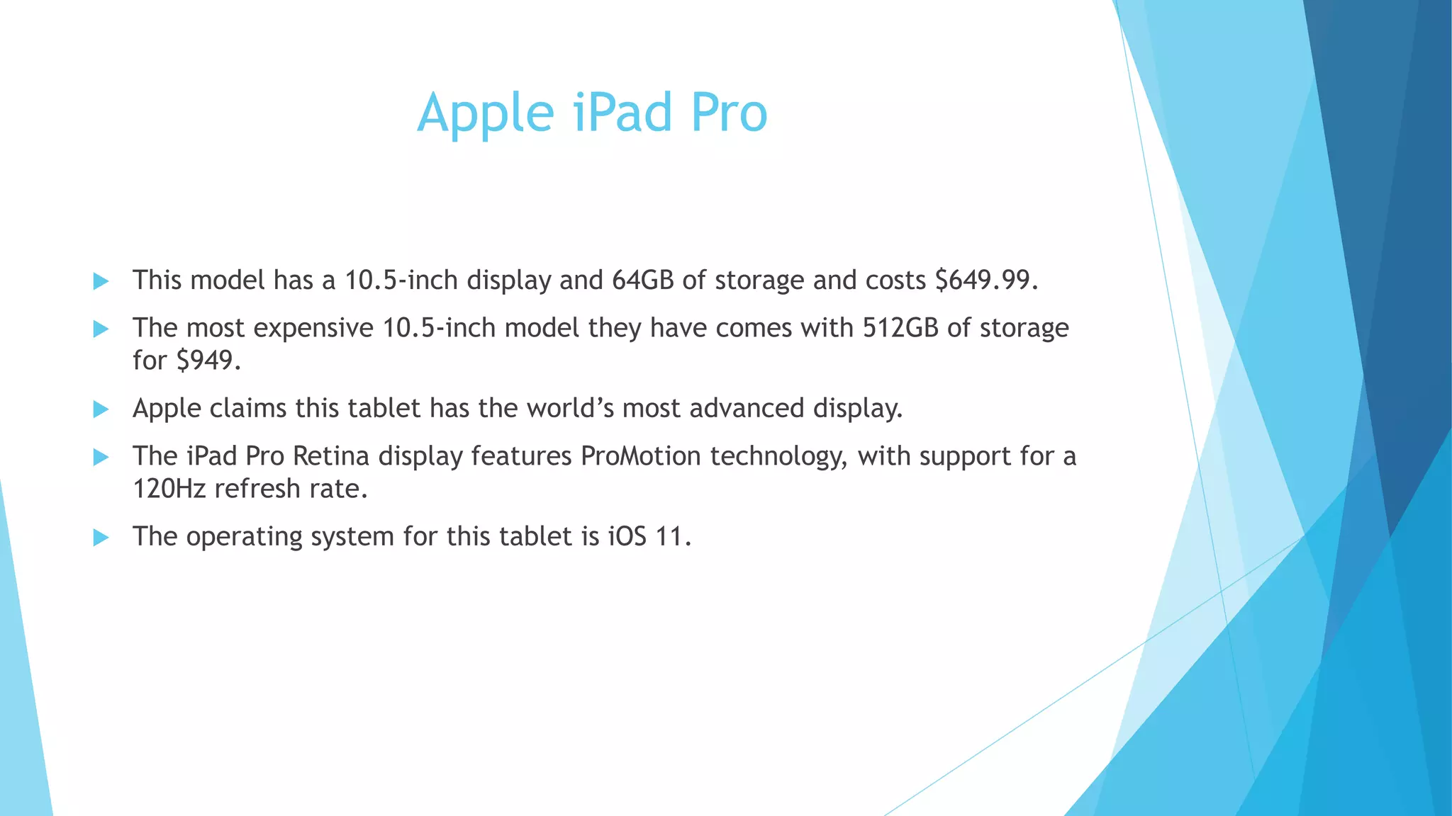 Tablet comparison PPT