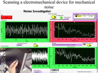 Scanning a electromechanical device for mechanical noise 