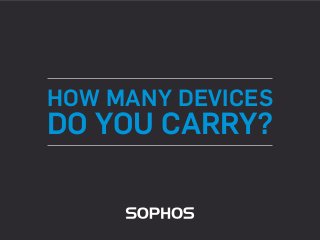 HOW MANY DEVICES
DO YOU CARRY?
 
