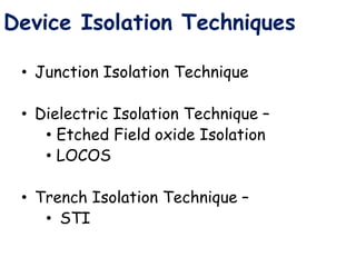 Device Isolation Techniques Pptx