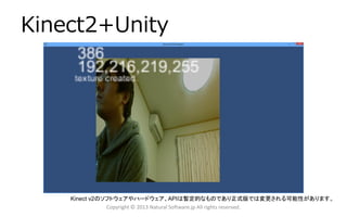 Kinect2+Unity

Kinect v2のソフトウェアやハードウェア、APIは暫定的なものであり正式版では変更される可能性があります。
Copyright © 2013 Natural Software.jp All rights reserved.

 