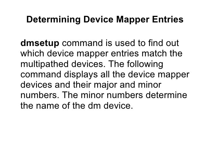 Device mapper multipathing