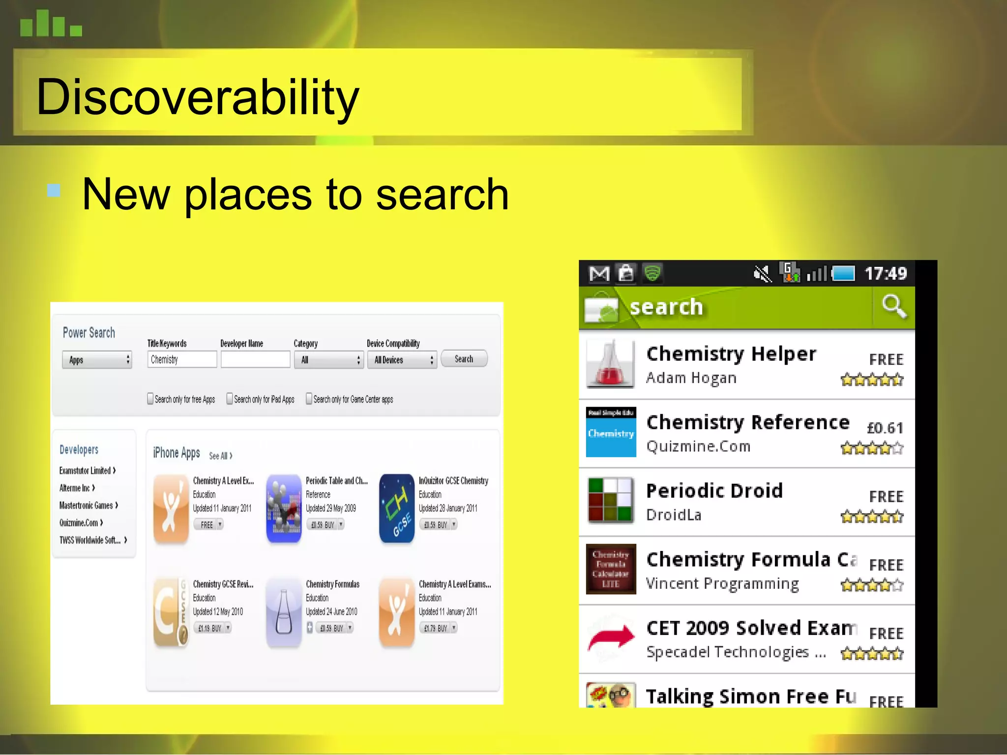 Discoverability New places to search 