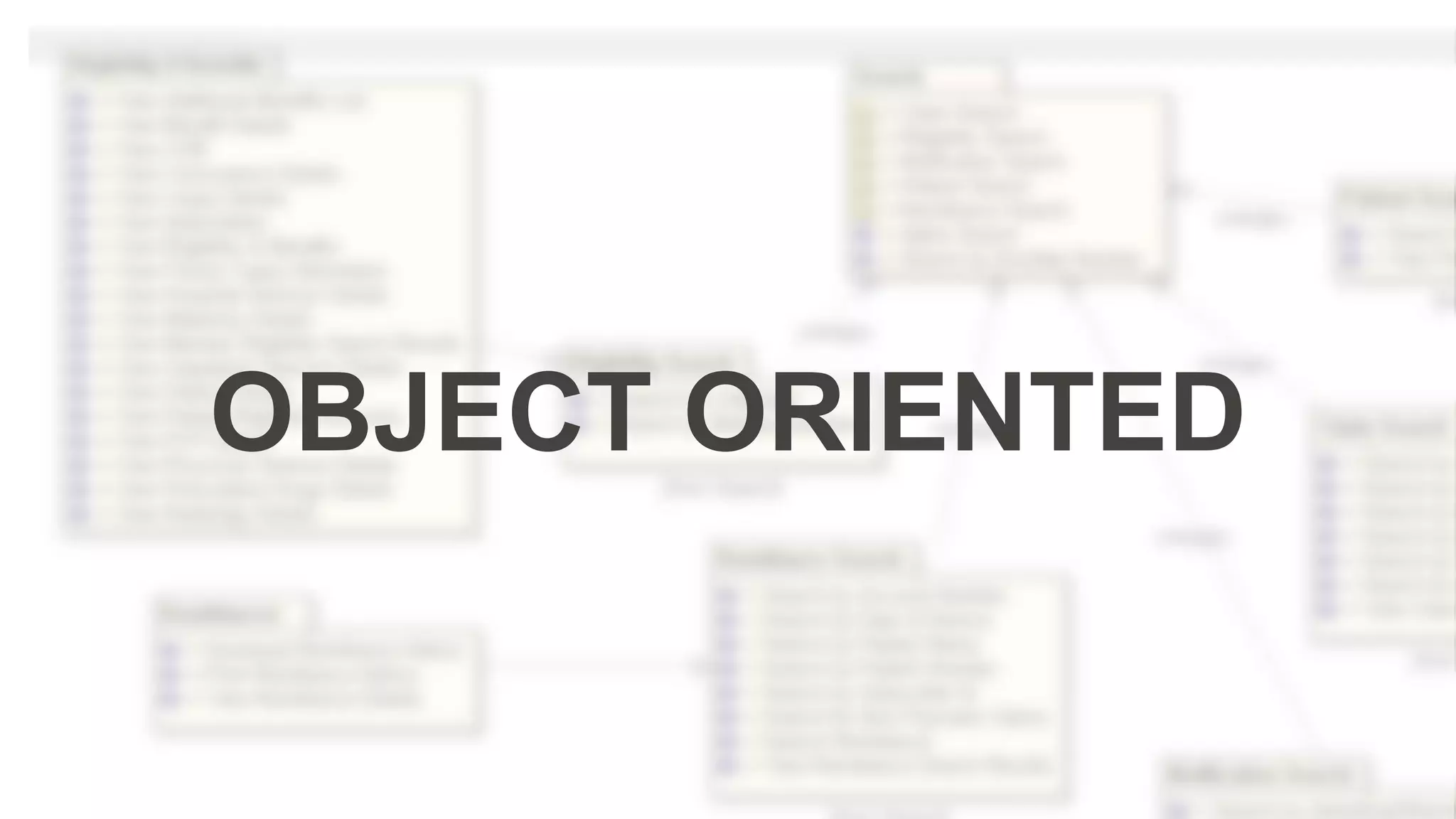 OBJECT ORIENTED
 