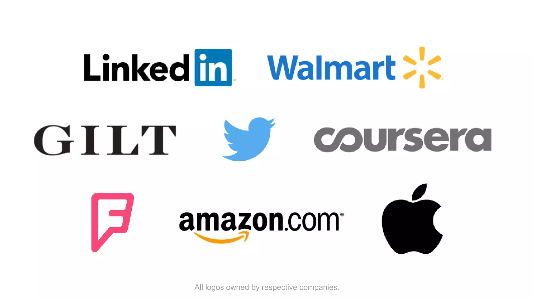 All logos owned by respective companies.
 