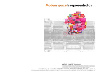 Modern space is represented as …




              Image Courtesy: Lijo John Mathew, 2012, URBAN MACHINE_UNDERGRADUATE THE...