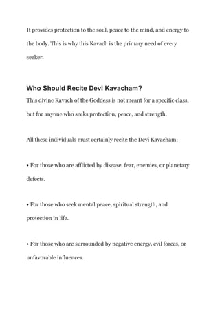 What is Devi Kavacham Stotram? Sanatanjyoti | PDF