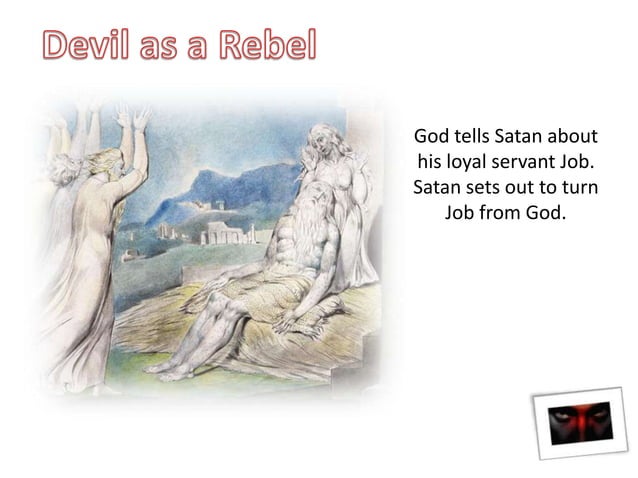 Slide depicting the Devil as a symbol of temptation and moral ambiguity