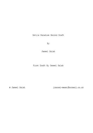 Devils paradice official second draft script by jameel salah