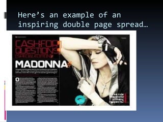 Here’s an example of an inspiring double page spread… 