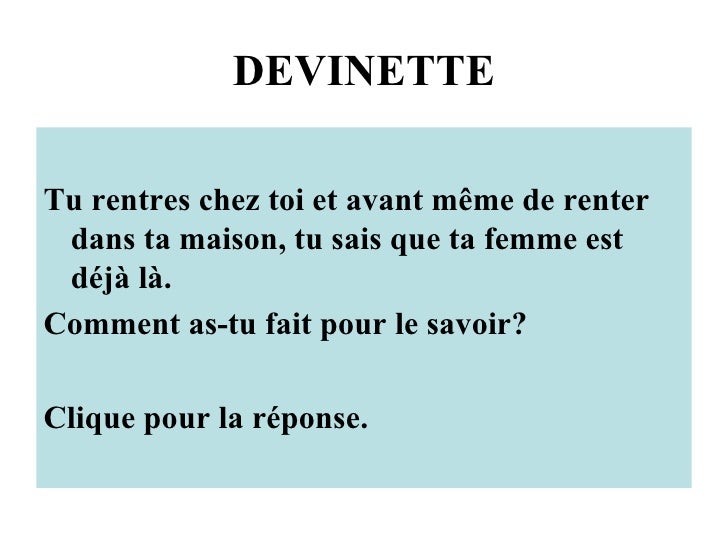 Devinette Devinette