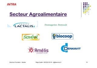 Secteur Agroalimentaire
Devinnov Formation – Nantes Régis Guillet - 06 66 92 04 04 - rg@devinnov.fr 19
INTRA
 