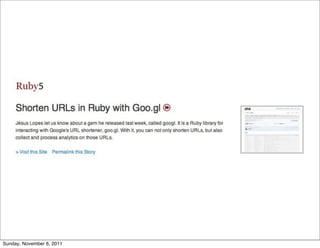 Sunday, November 6, 2011
 