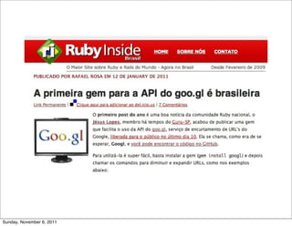 Sunday, November 6, 2011
 