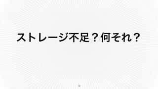 ストレージ不足？何それ？
12
 
