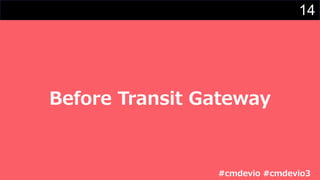 14
Before Transit Gateway
#cmdevio #cmdevio3
 