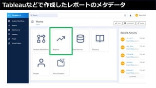 Tableauなどで作成したレポートのメタデータ
 