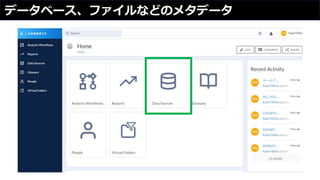 データベース、ファイルなどのメタデータ
 