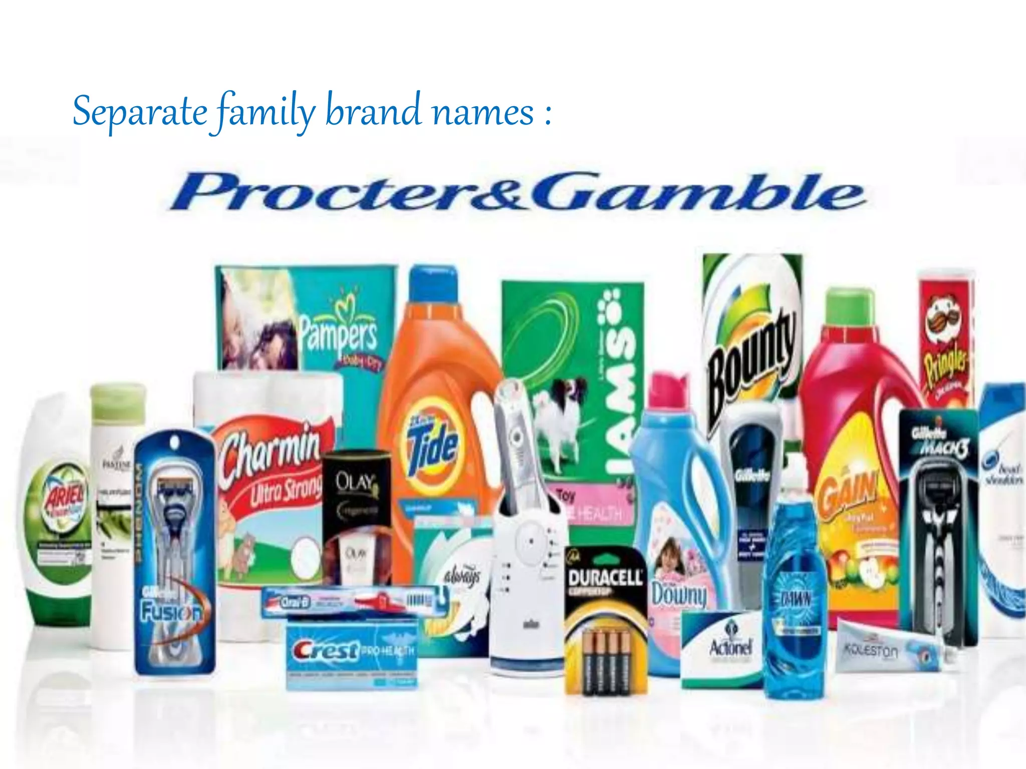 Separate family brand names :