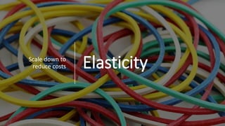 ElasticityScale down to
reduce costs
 