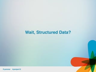 Wait, Structured Data?!




@yammer !#yamjam12!
 