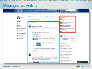 Messages vs. Activity!




@yammer !#yamjam12!
 