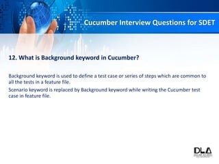 DevLabs Alliance top 20 Cucumber Interview Questions for SDET