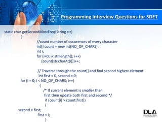 Top 20 java programming interview questions for sdet | PPTX