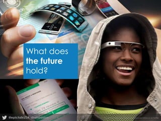 What does
the future
hold?

@epictalkUSA @rahaddon

For all the latest news, insight and resources follow us on twitter

 