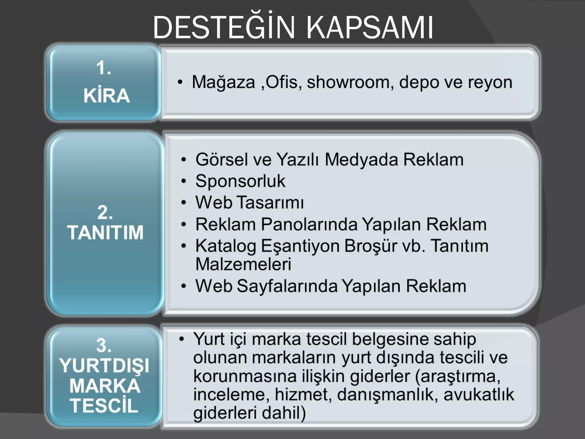 DESTEĞİN KAPSAMI 