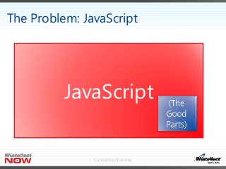 Consulting/Training
The Problem: JavaScript
JavaScript
 